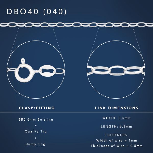 Sterling Silver Lightweight Oval Belcher Chain