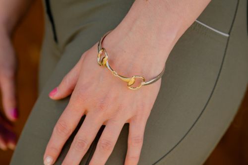 Two Tone Snaffle Bangle - Yellow