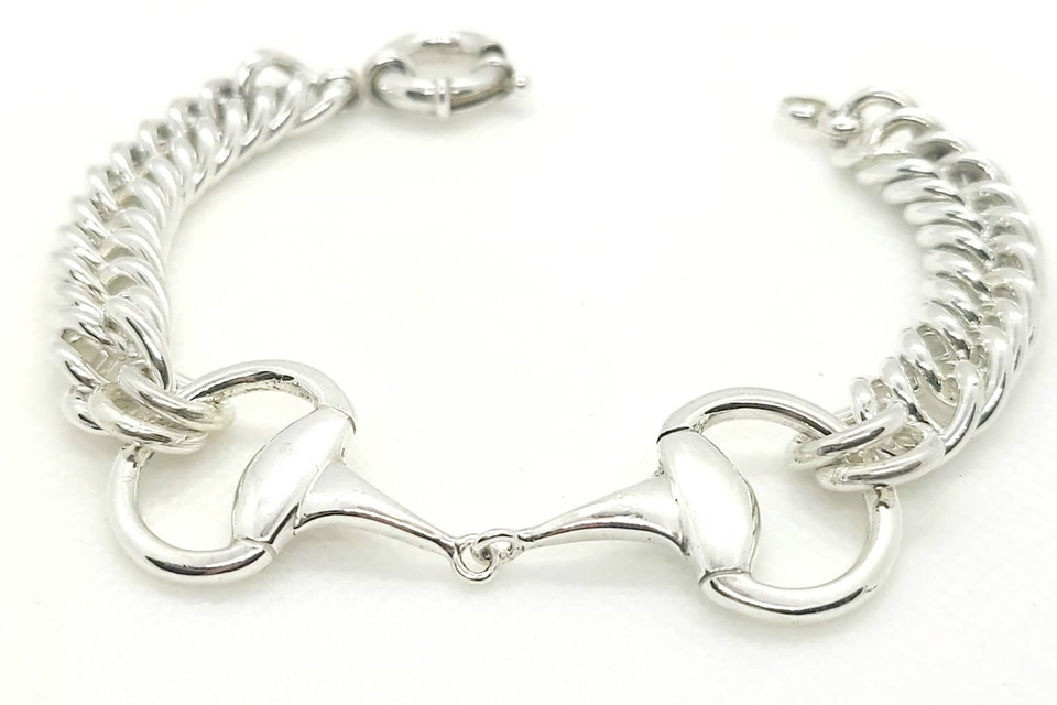 Sterling Silver Snaffle Curb Chain Bracelet