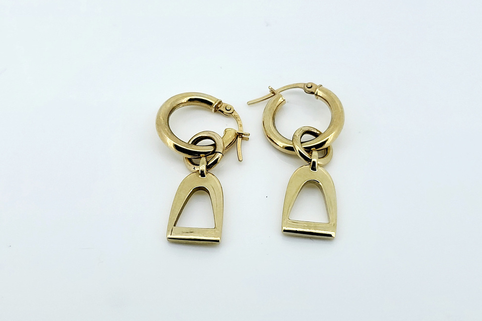 9ct Gold Hoop Earrings with Charms